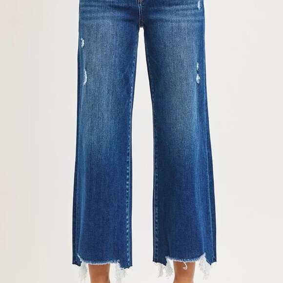 RISEN High Rise Crop Wide Leg Jeans - Picture 3 of 7